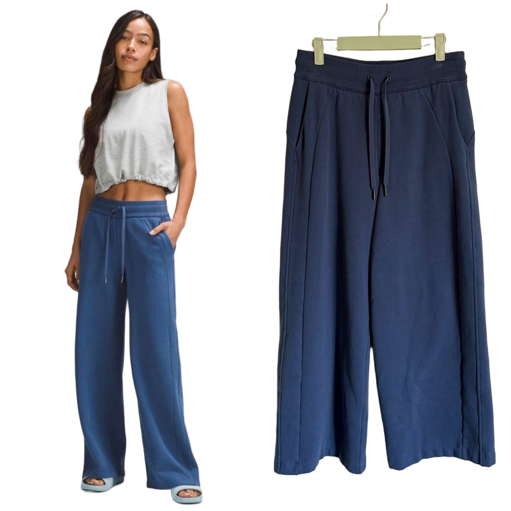 Lululemon Scuba Mid Rise Wide Leg Pant Pitch Blue Size 6